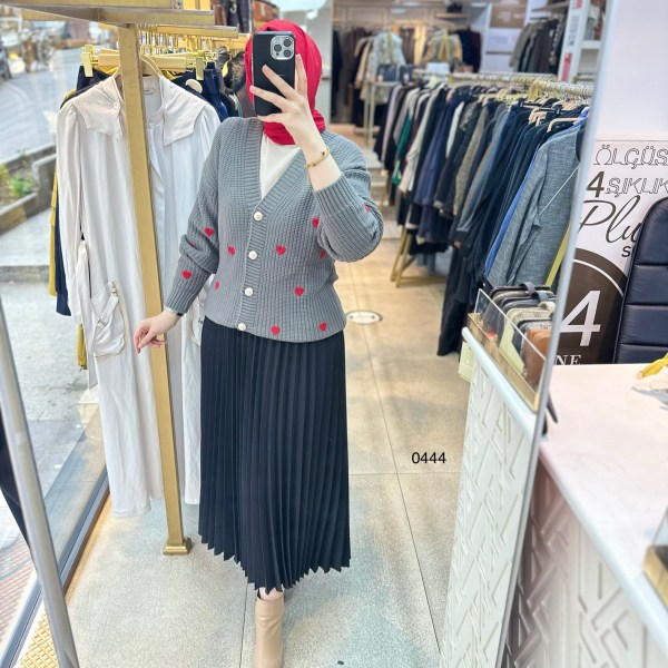 0444 Kalpli Triko Hırka - Görsel 17