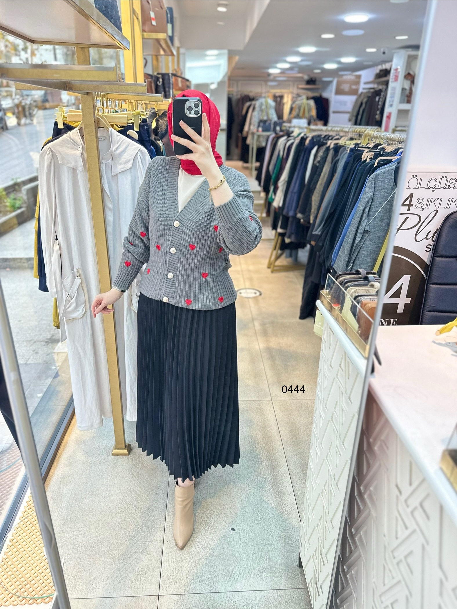 0444 Kalpli Triko Hırka - Görsel 17