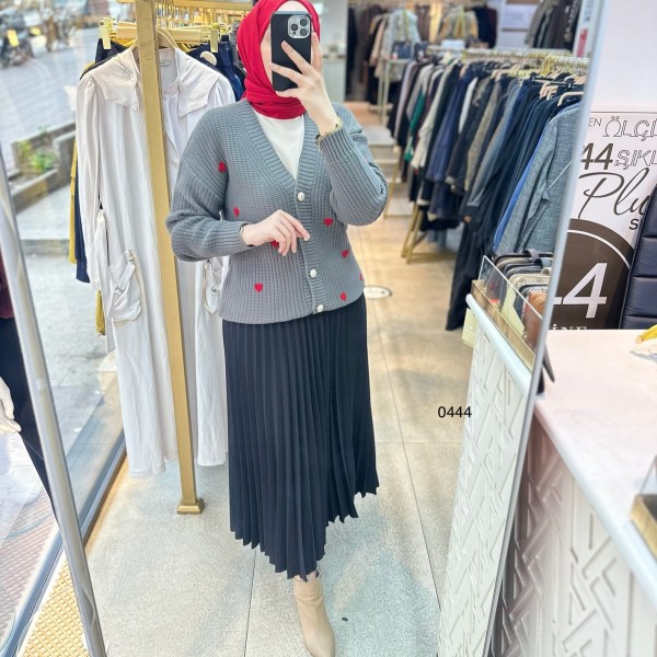 0444 Kalpli Triko Hırka - Görsel 18