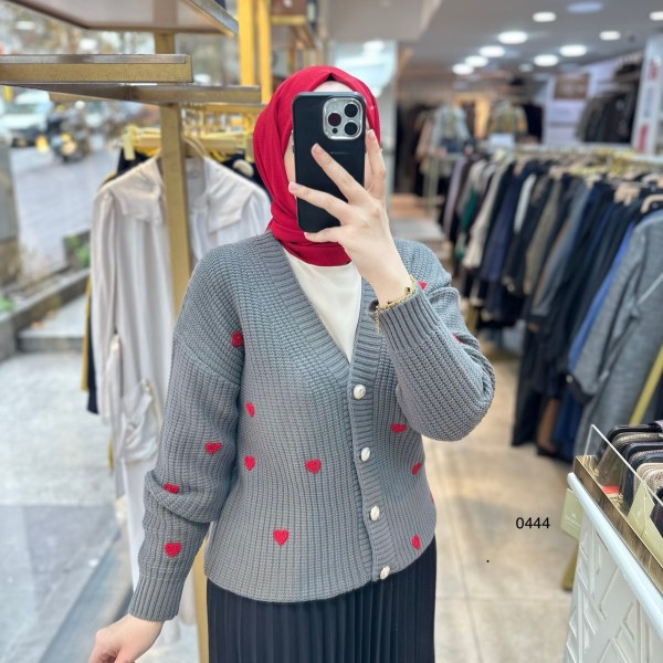 0444 Kalpli Triko Hırka - Görsel 24