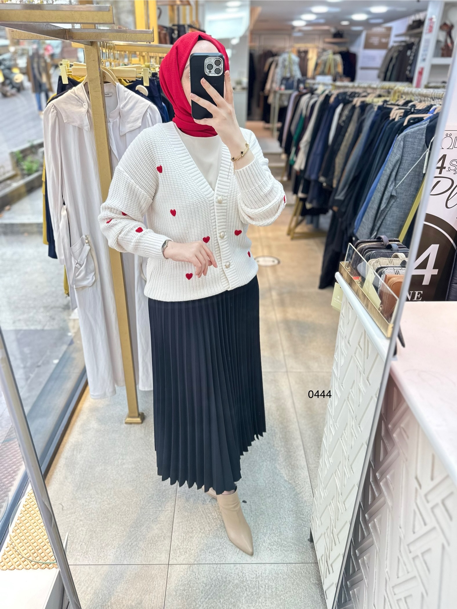 0444 Kalpli Triko Hırka - Görsel 13