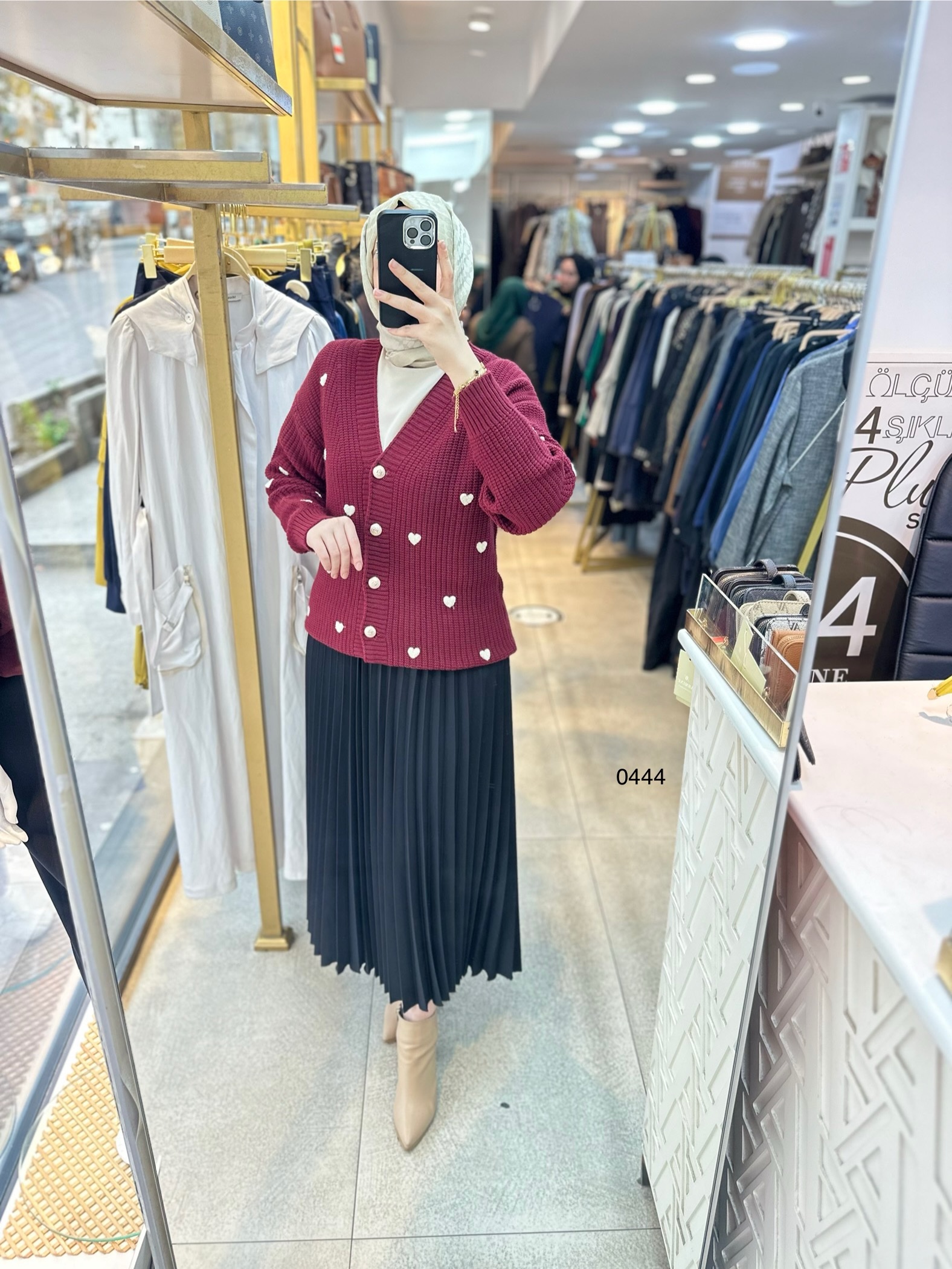 0444 Kalpli Triko Hırka - Görsel 12