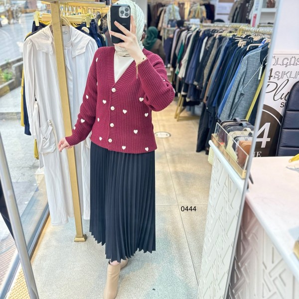 0444 Kalpli Triko Hırka - Görsel 10