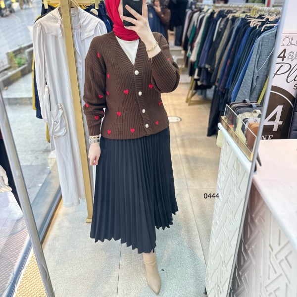 0444 Kalpli Triko Hırka - Görsel 4