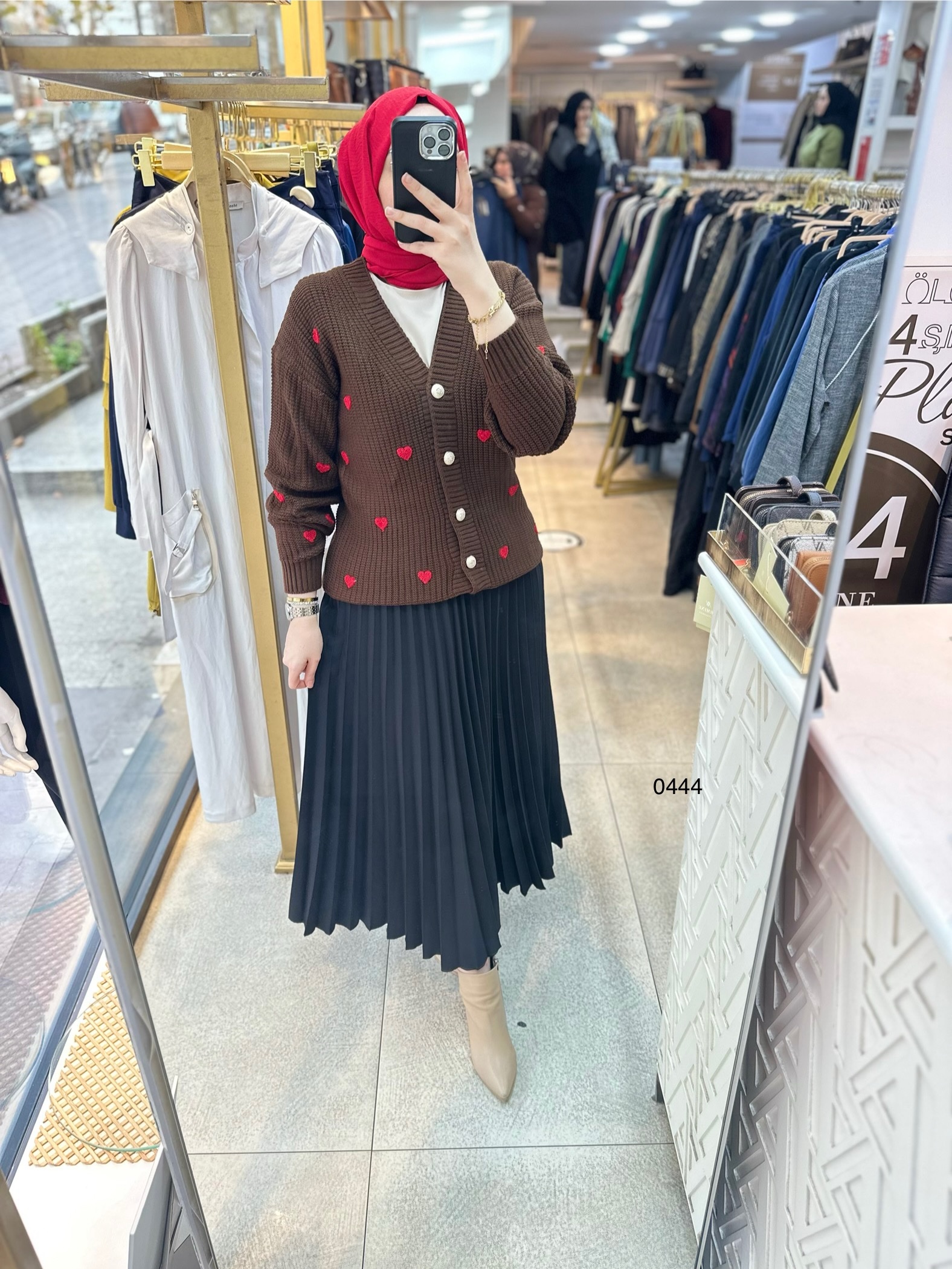 0444 Kalpli Triko Hırka - Görsel 4