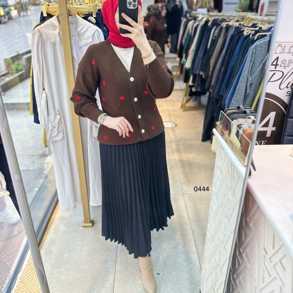 0444 Kalpli Triko Hırka - Görsel 6