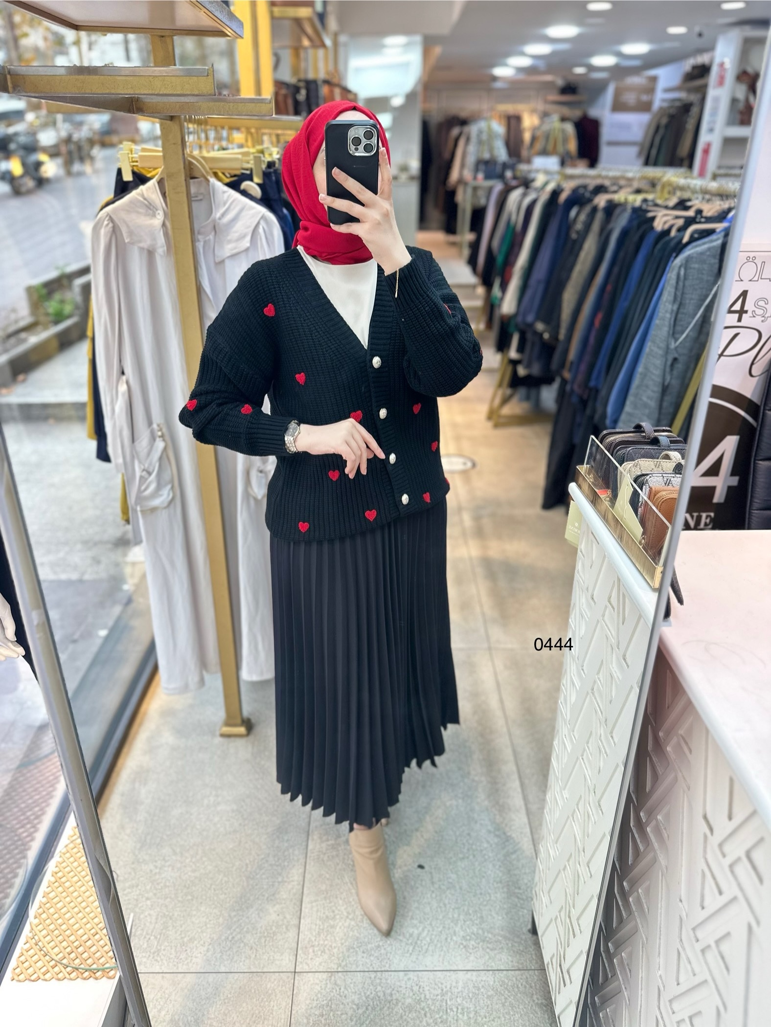 0444 Kalpli Triko Hırka - Görsel 9