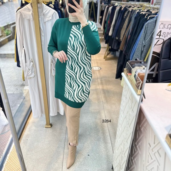 3284 Zebra Desenli Merserize Tunik - Görsel 31
