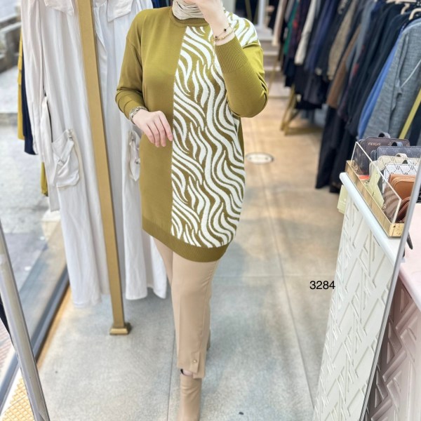 3284 Zebra Desenli Merserize Tunik - Görsel 29