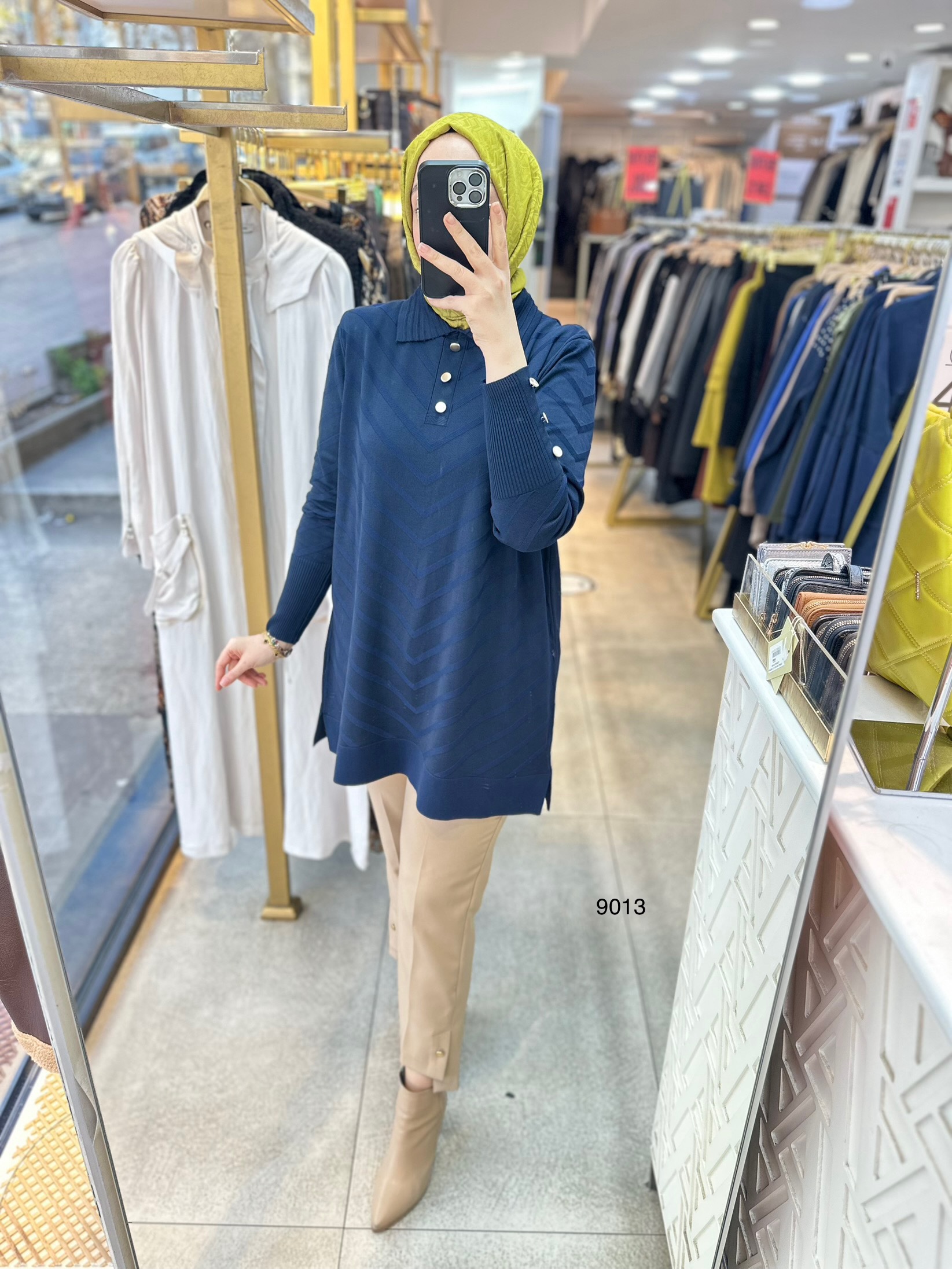 9013 Düğme Detaylı Merserize Triko - Görsel 2