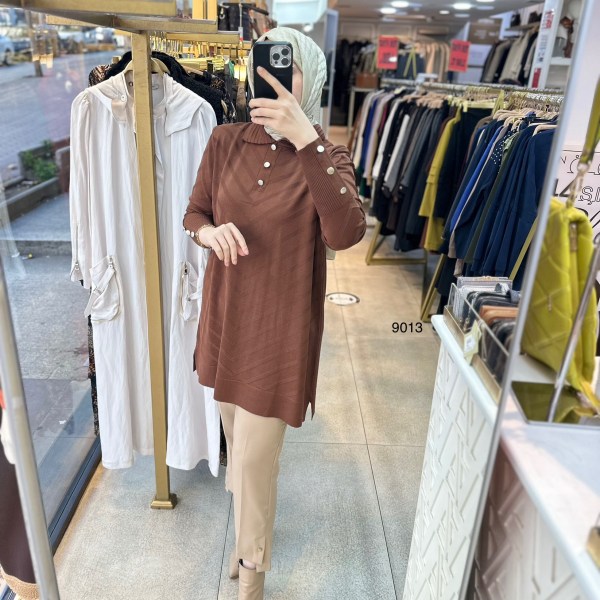 9013 Düğme Detaylı Merserize Triko - Görsel 19