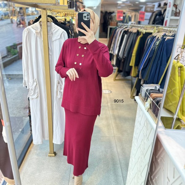 9015 Düğme Detaylı Takım - Görsel 6