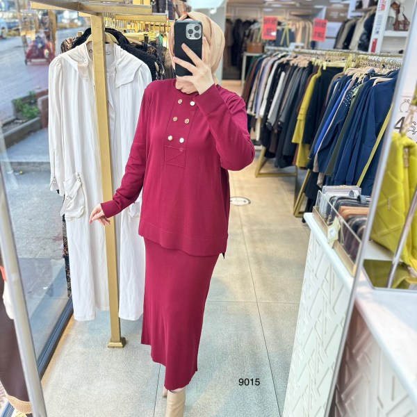 9015 Düğme Detaylı Takım - Görsel 8