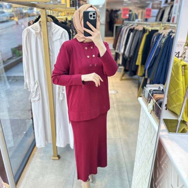 9015 Düğme Detaylı Takım - Görsel 4