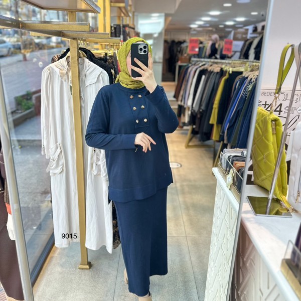 9015 Düğme Detaylı Takım - Görsel 2