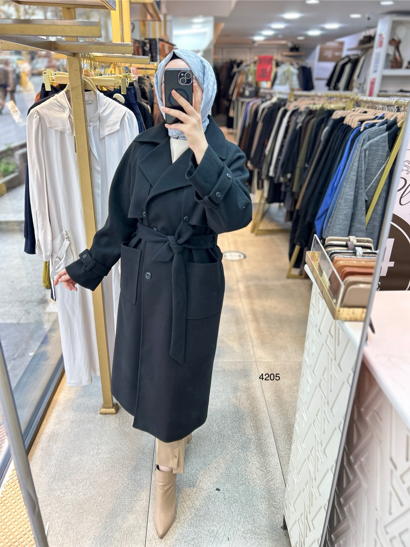 4205 Kaşe Kaban - Görsel 16