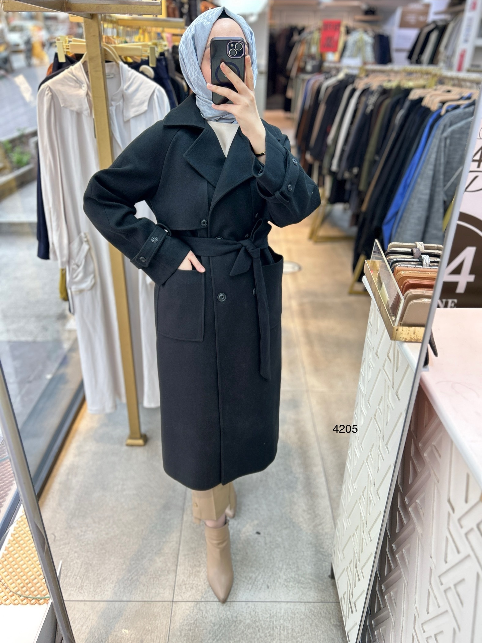 4205 Kaşe Kaban - Görsel 8