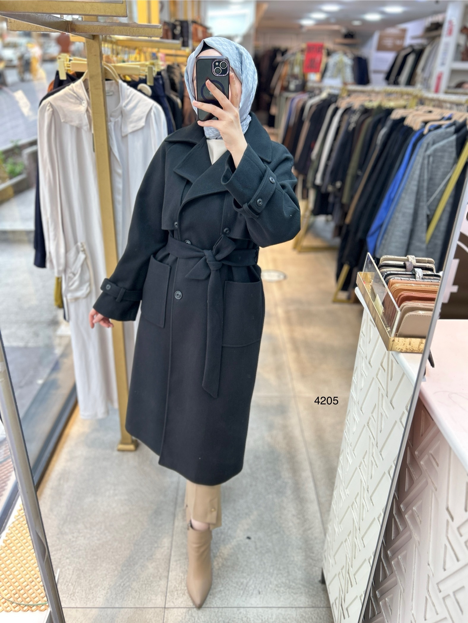 4205 Kaşe Kaban - Görsel 9