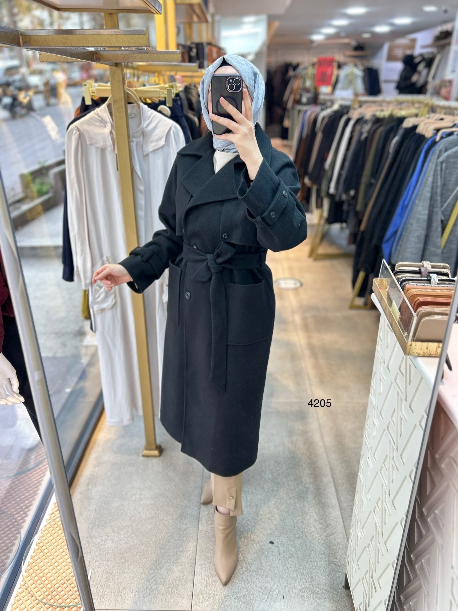 4205 Kaşe Kaban - Görsel 11