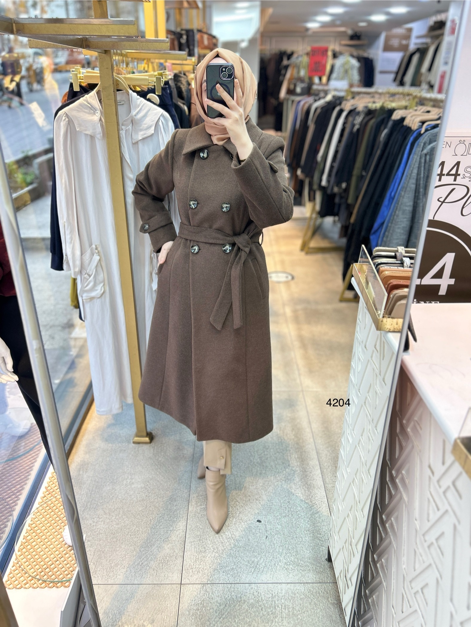 4204 Kaşe Kaban - Görsel 11