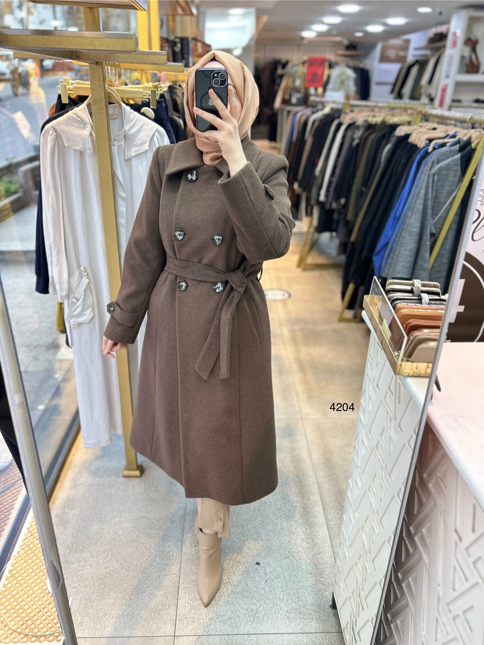 4204 Kaşe Kaban - Görsel 14