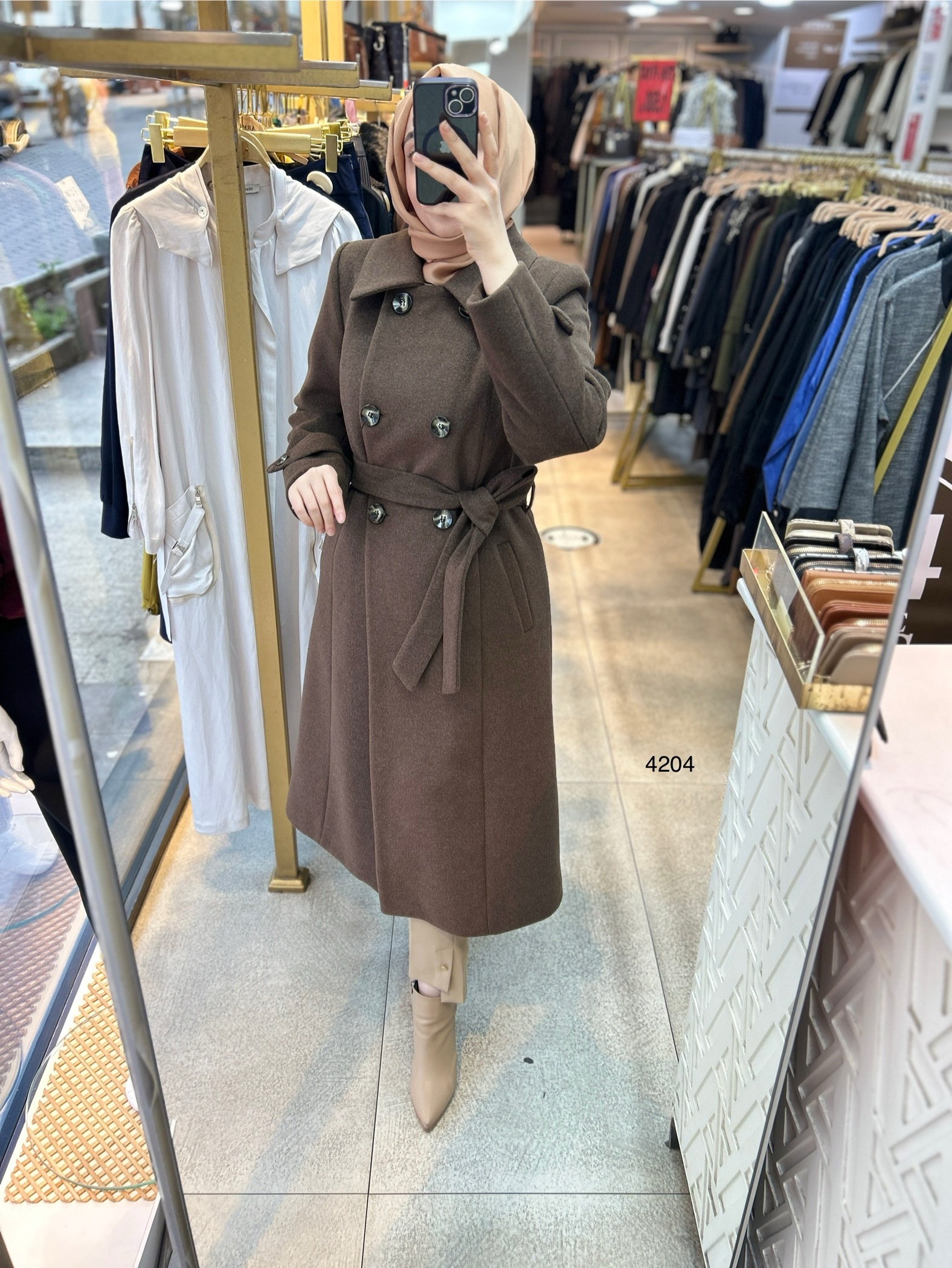 4204 Kaşe Kaban - Görsel 16