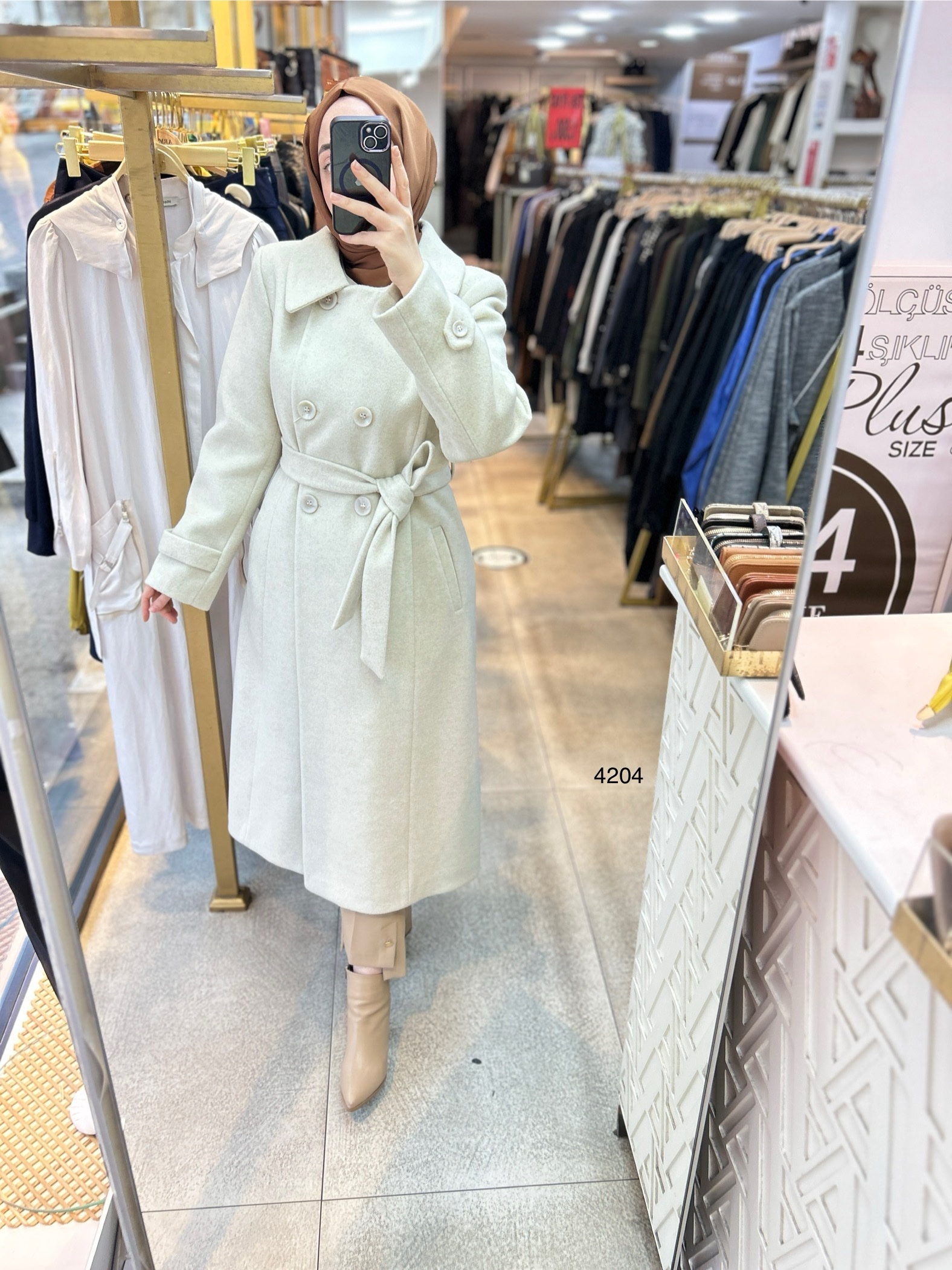 4204 Kaşe Kaban - Görsel 4