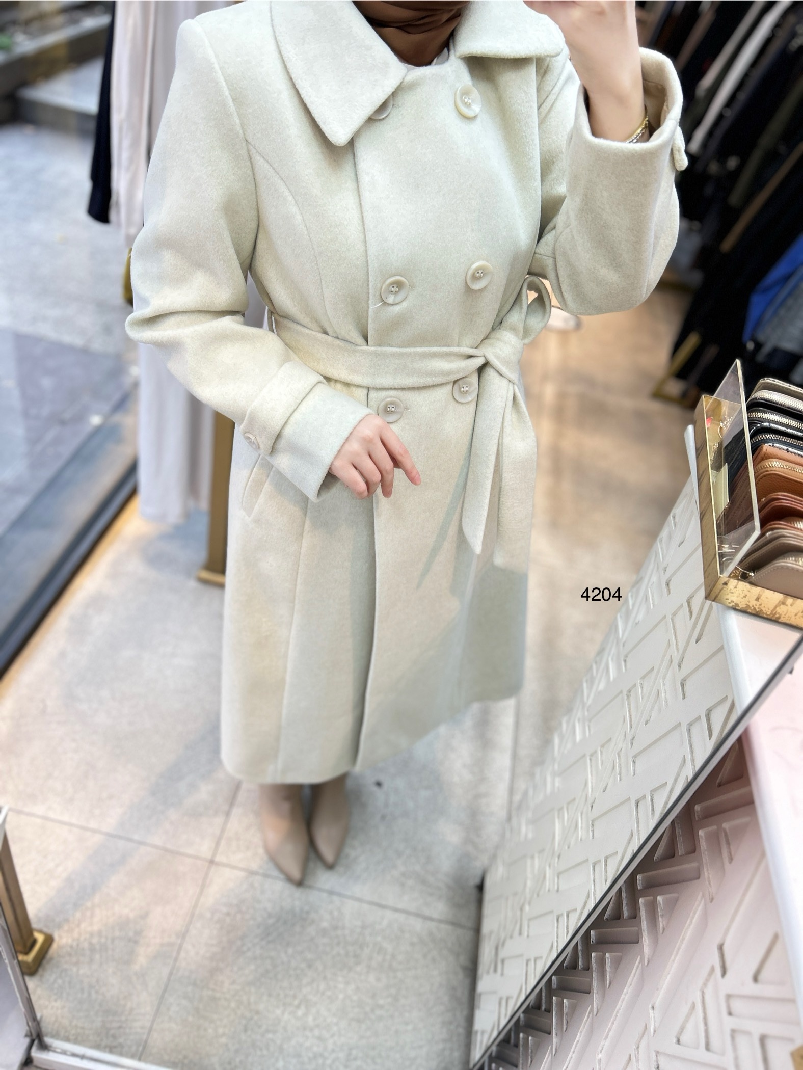 4204 Kaşe Kaban - Görsel 5