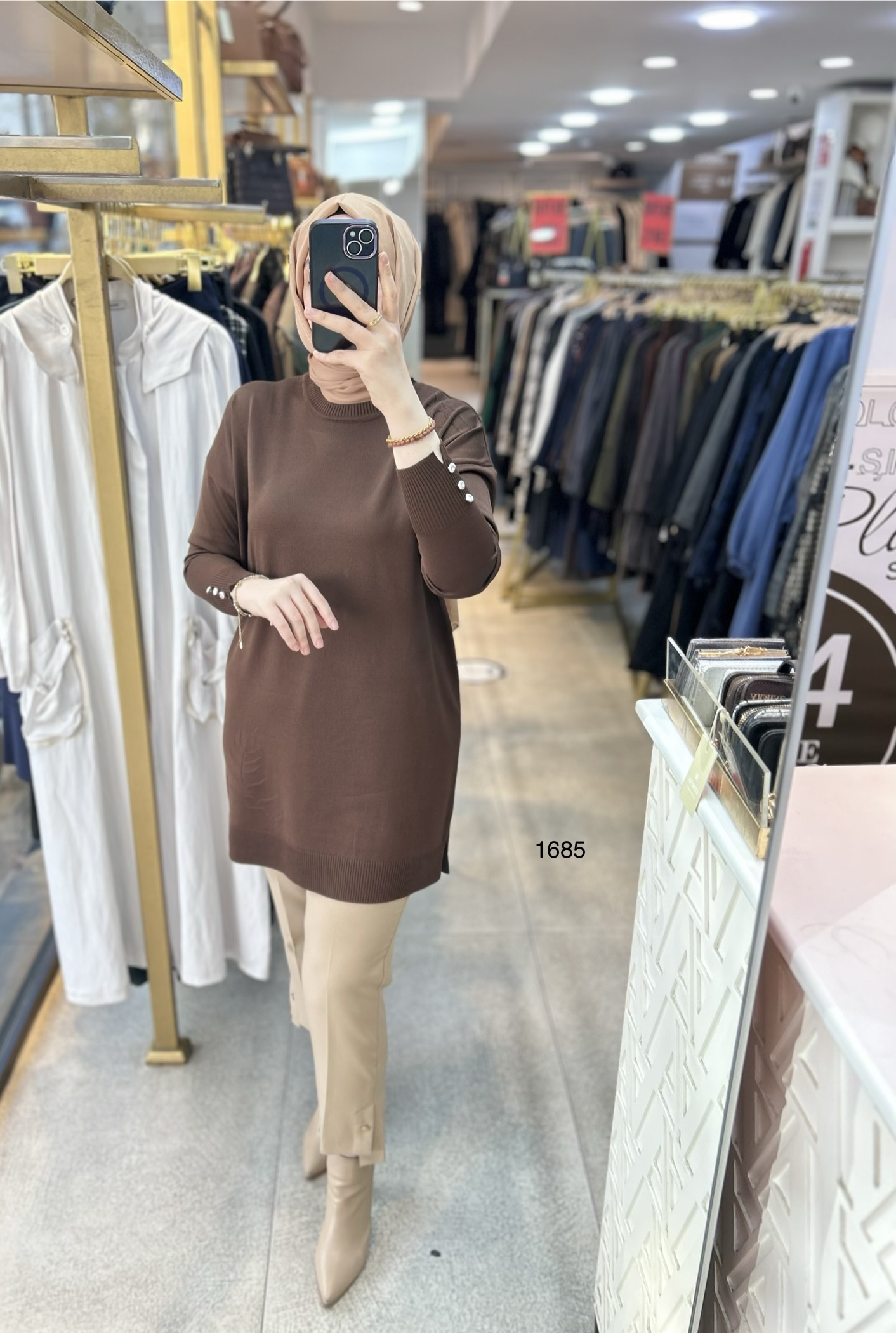 1685 Yaprak Desenli Merserize Triko - Görsel 15