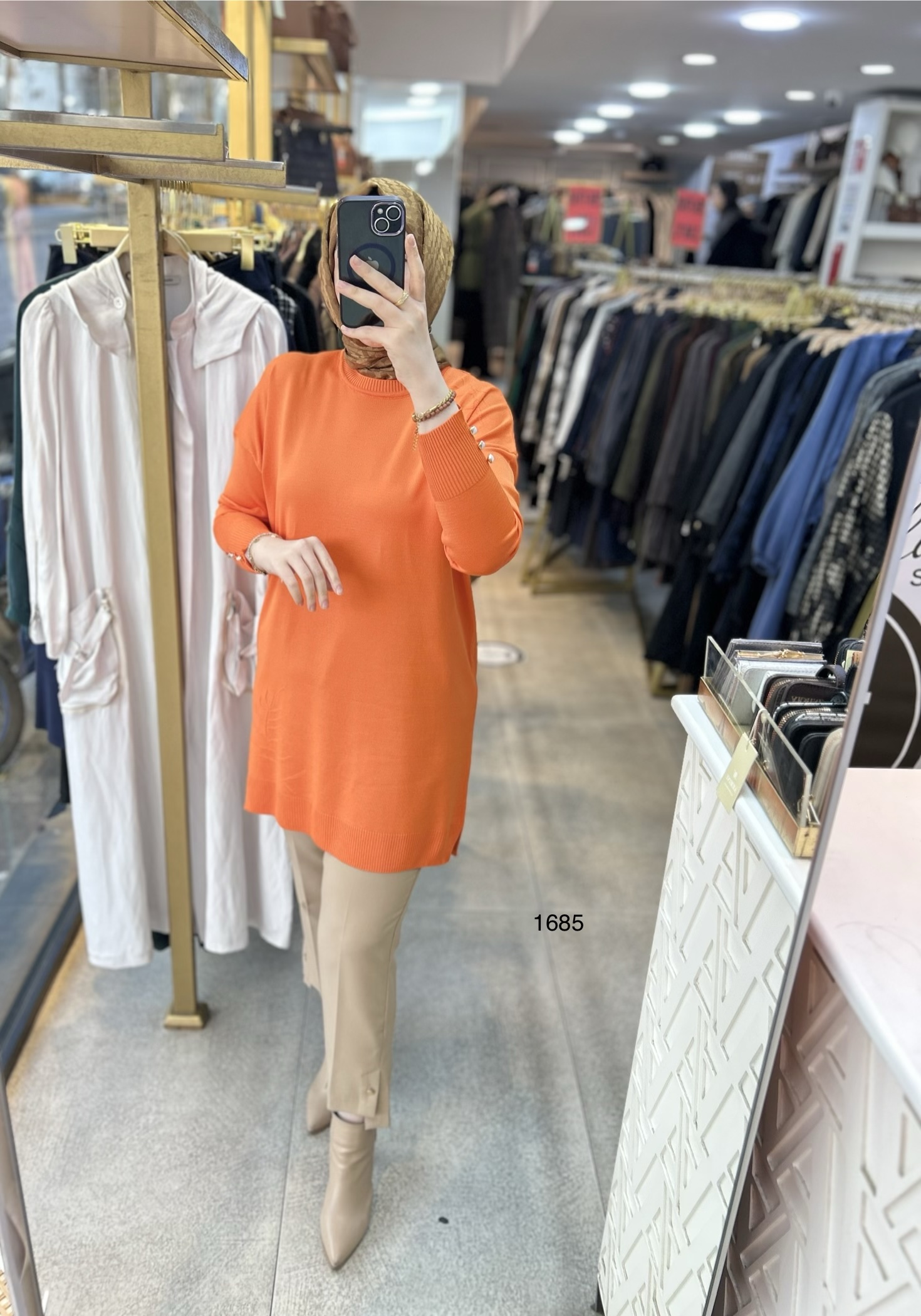 1685 Yaprak Desenli Merserize Triko - Görsel 17