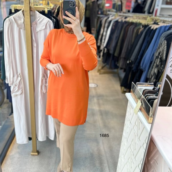 1685 Yaprak Desenli Merserize Triko - Görsel 9