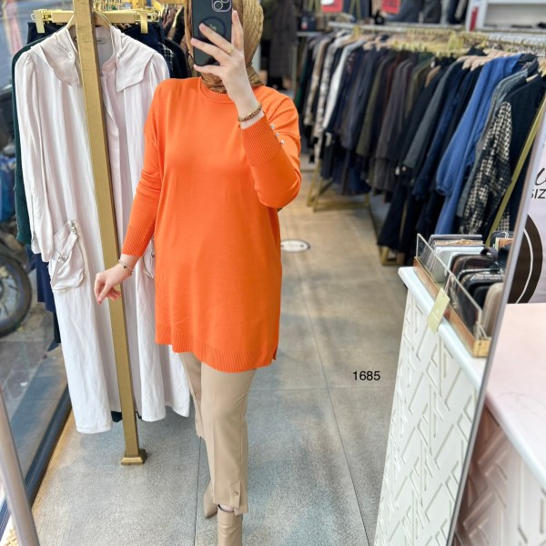 1685 Yaprak Desenli Merserize Triko - Görsel 11