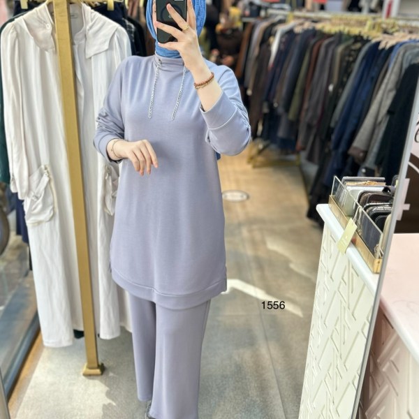 1556 Yüksek Yaka Zincir Detaylı Spor Takım - Görsel 15