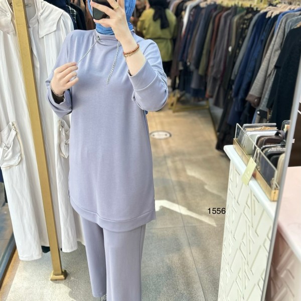 1556 Yüksek Yaka Zincir Detaylı Spor Takım - Görsel 5