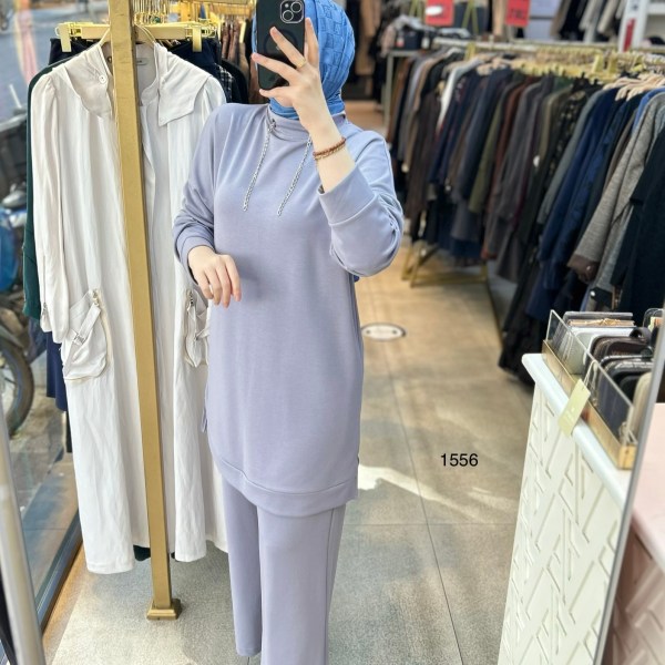 1556 Yüksek Yaka Zincir Detaylı Spor Takım - Görsel 12