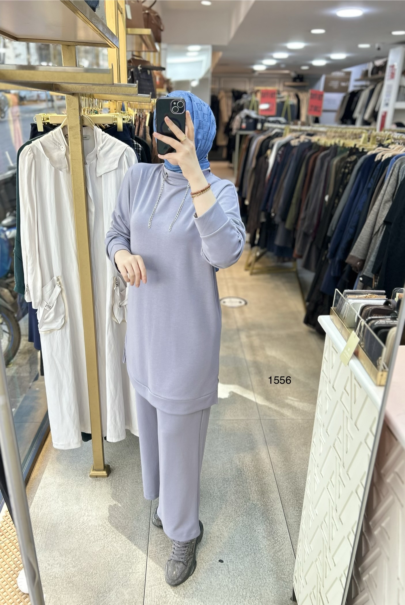 1556 Yüksek Yaka Zincir Detaylı Spor Takım - Görsel 12