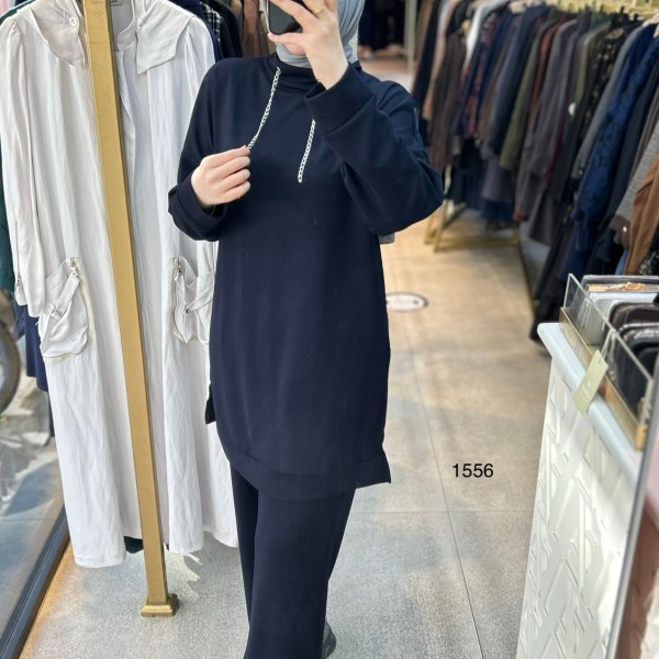 1556 Yüksek Yaka Zincir Detaylı Spor Takım - Görsel 11