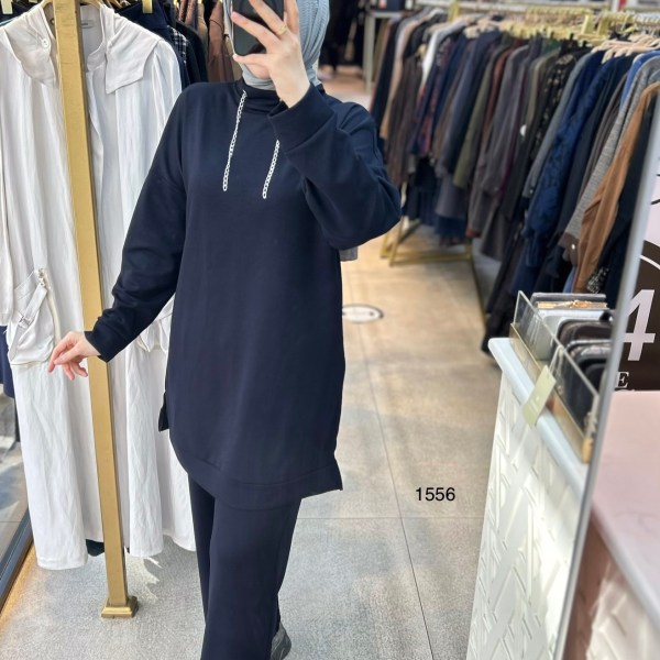 1556 Yüksek Yaka Zincir Detaylı Spor Takım - Görsel 10