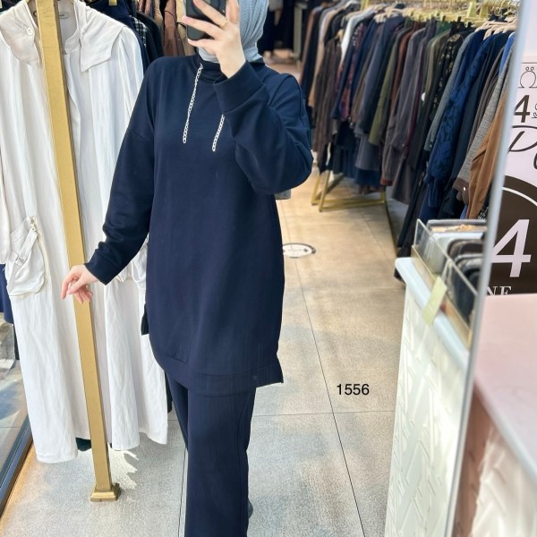 1556 Yüksek Yaka Zincir Detaylı Spor Takım - Görsel 9