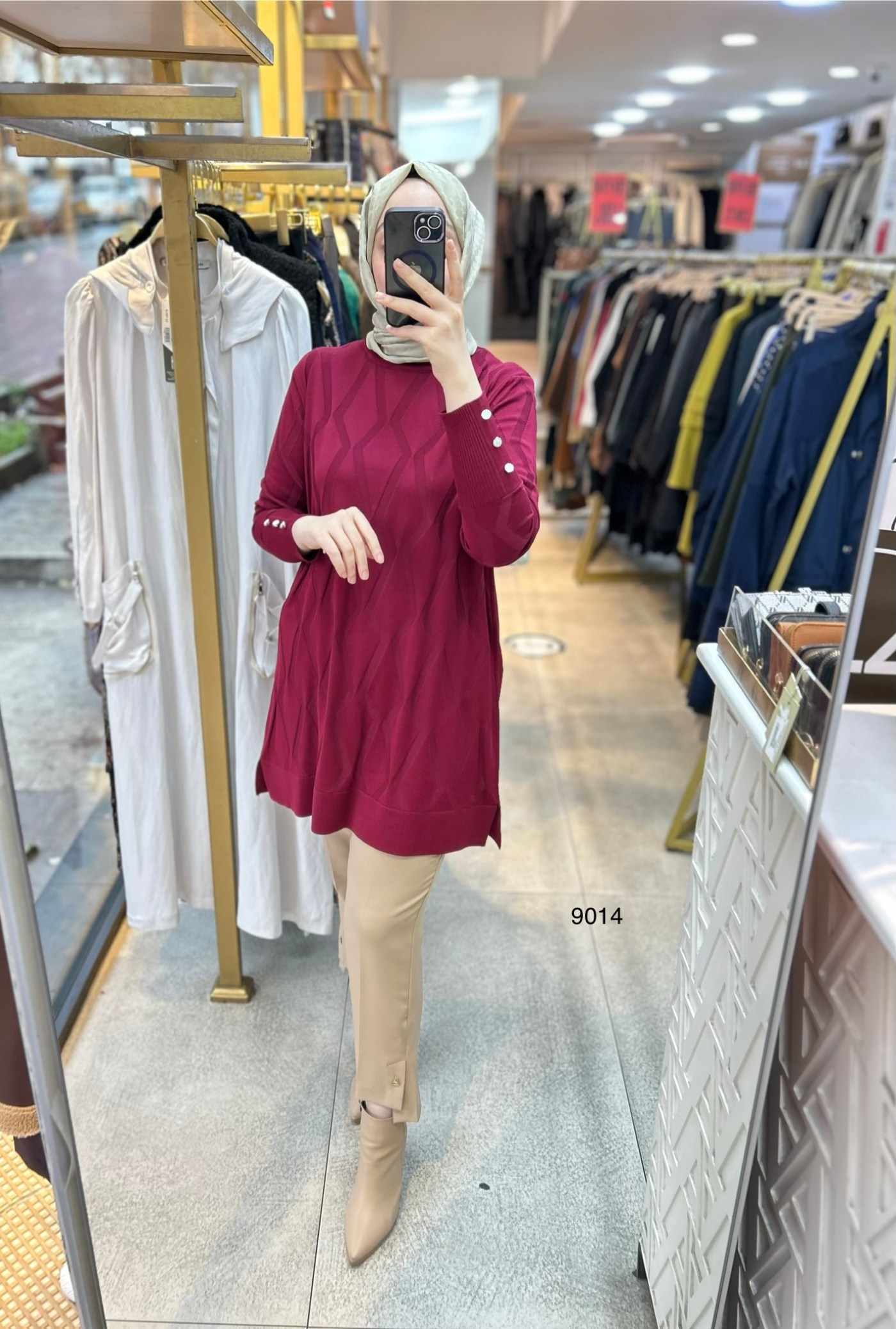 9014 Geometrik Desen Merserize Tunik