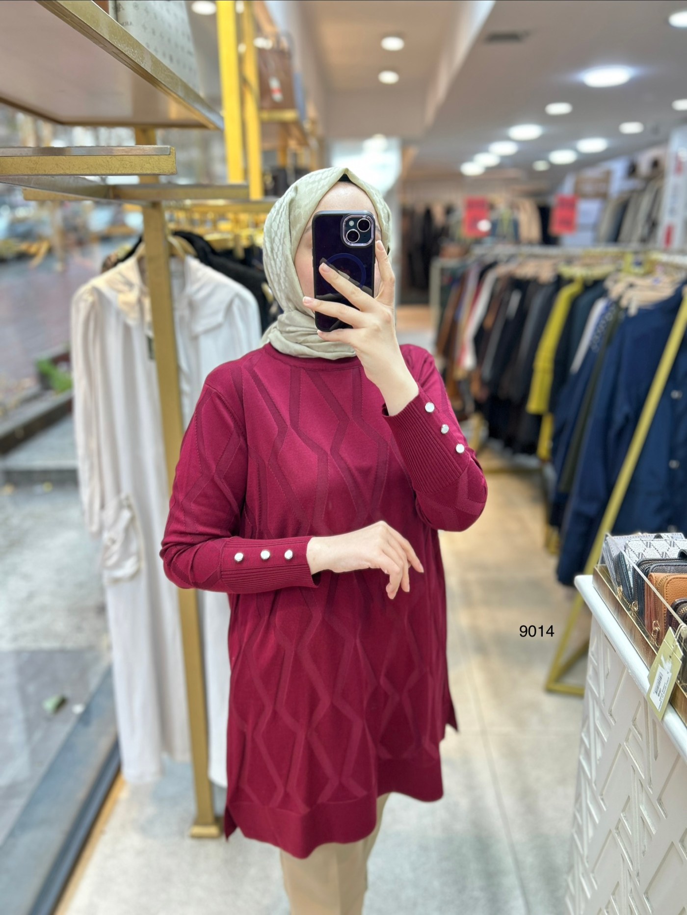 9014 Geometrik Desen Merserize Tunik