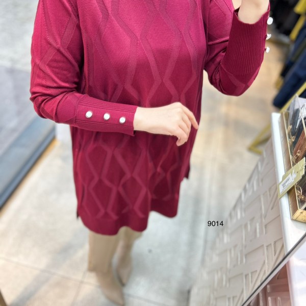 9014 Geometrik Desen Merserize Tunik - Görsel 5
