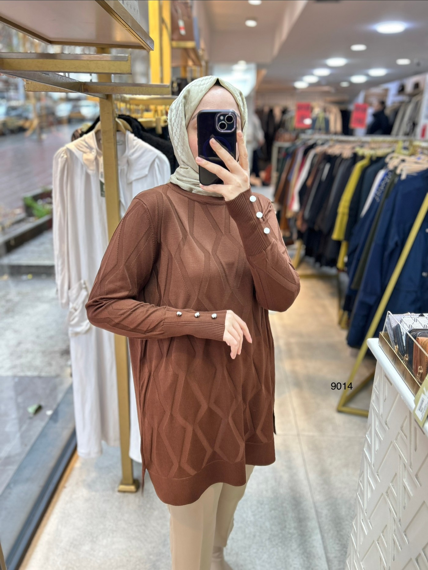 9014 Geometrik Desen Merserize Tunik