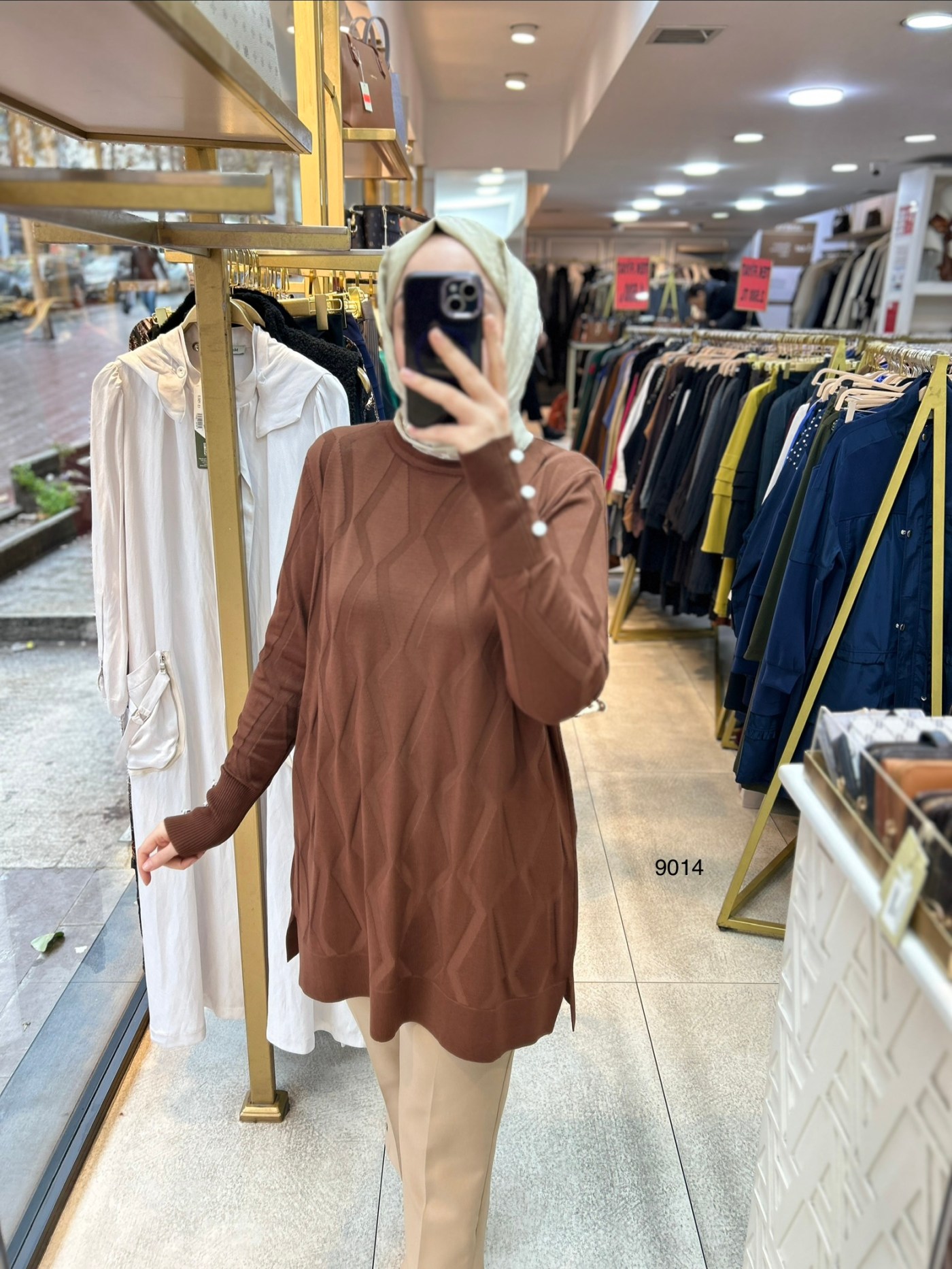 9014 Geometrik Desen Merserize Tunik