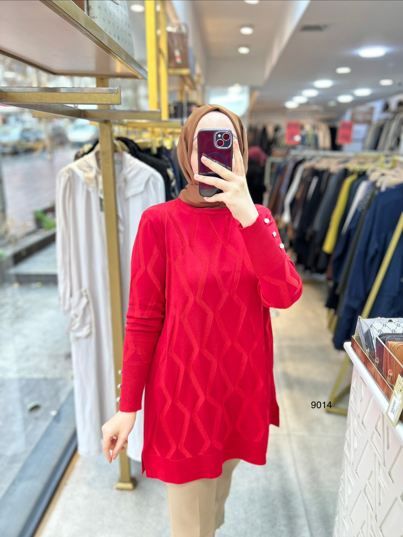 9014 Geometrik Desen Merserize Tunik