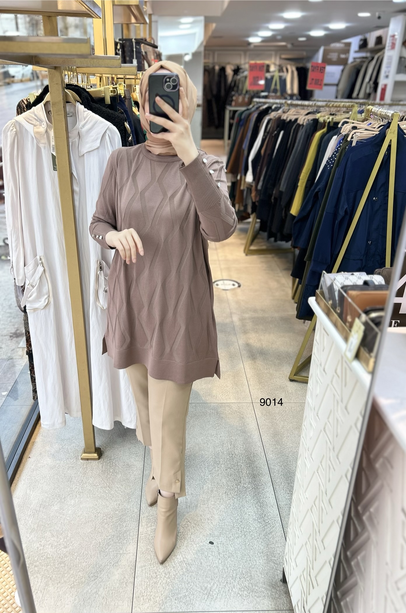 9014 Geometrik Desen Merserize Tunik