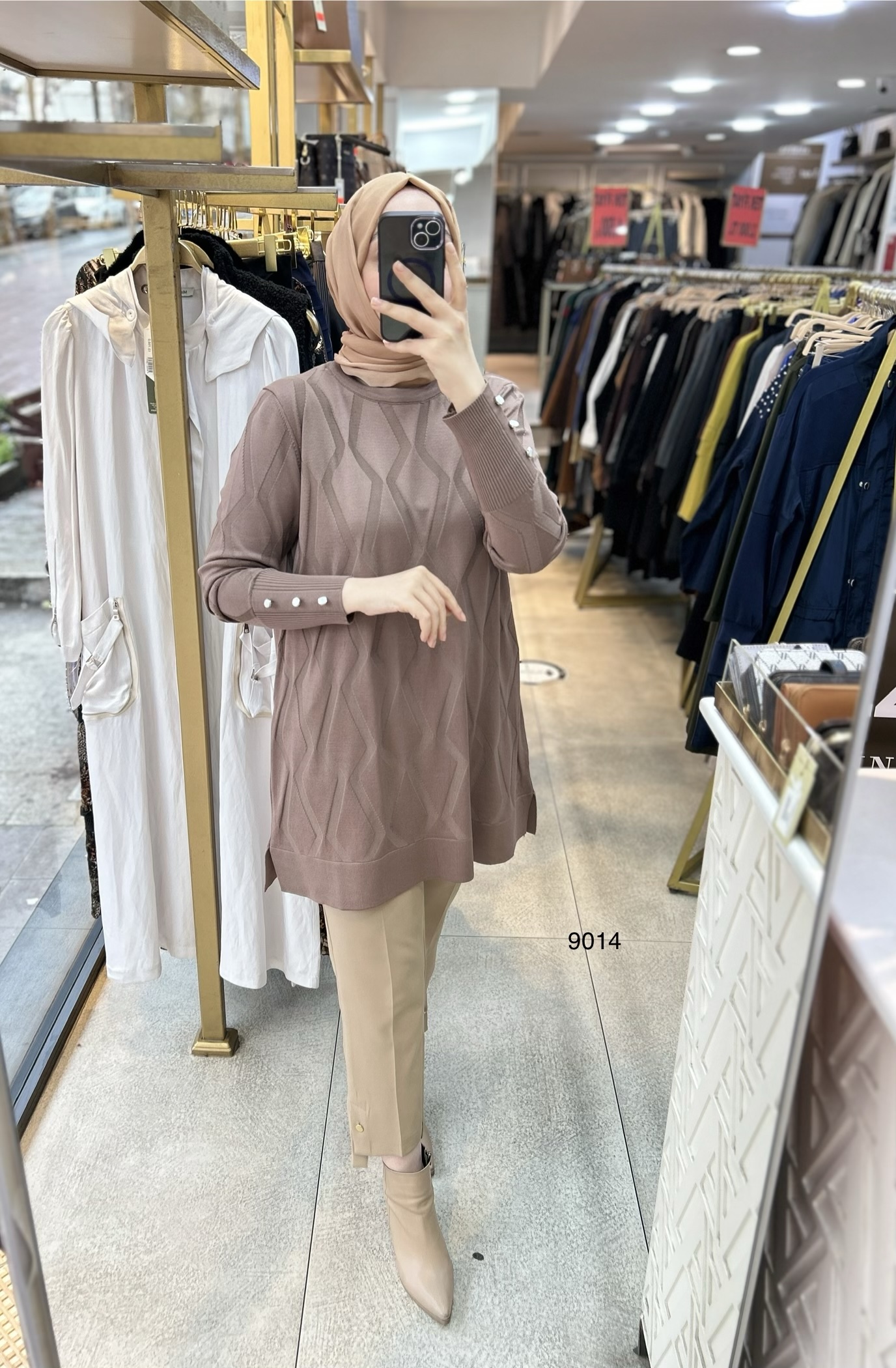 9014 Geometrik Desen Merserize Tunik