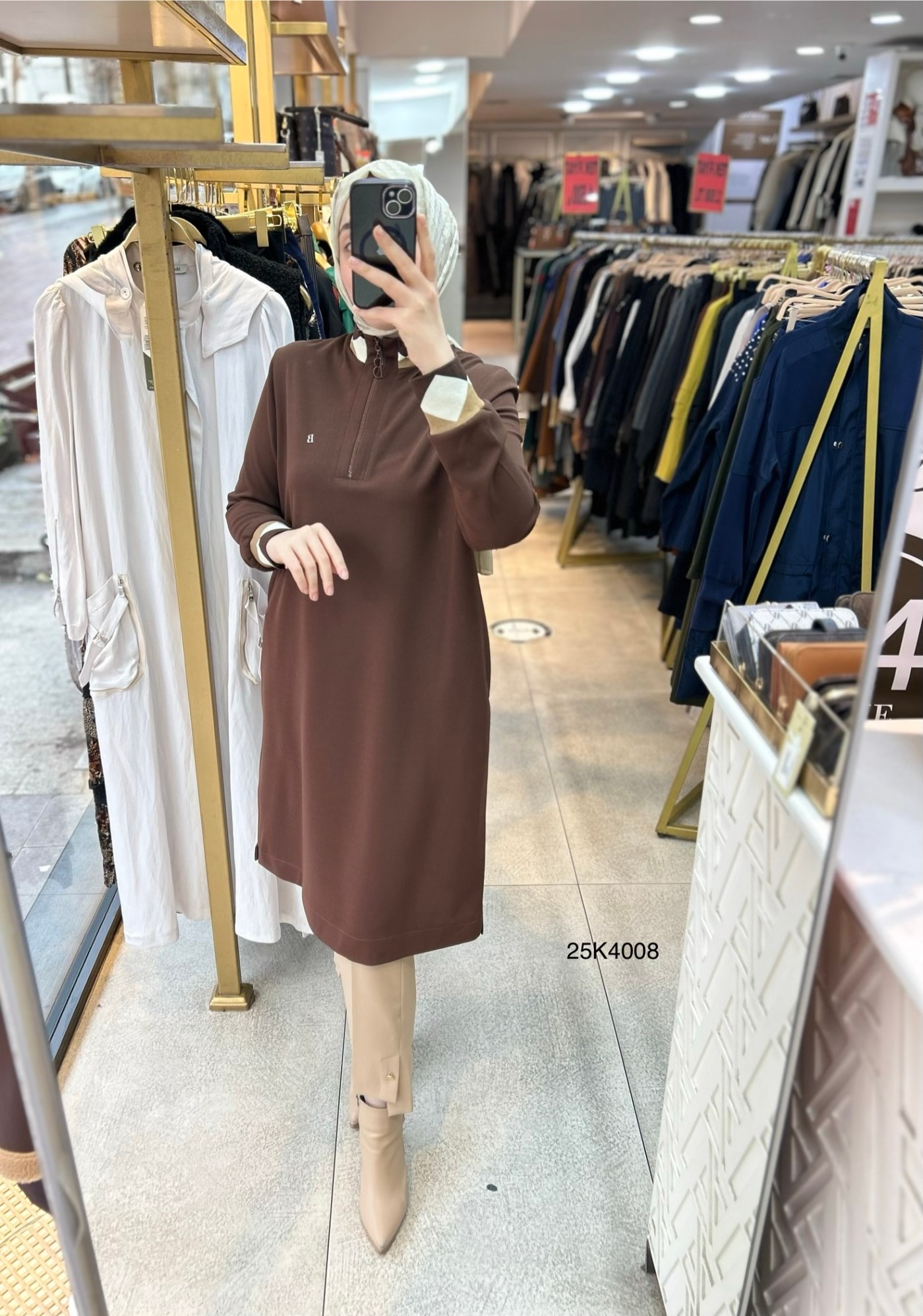 25K4008 Ribana Detaylı Tunik