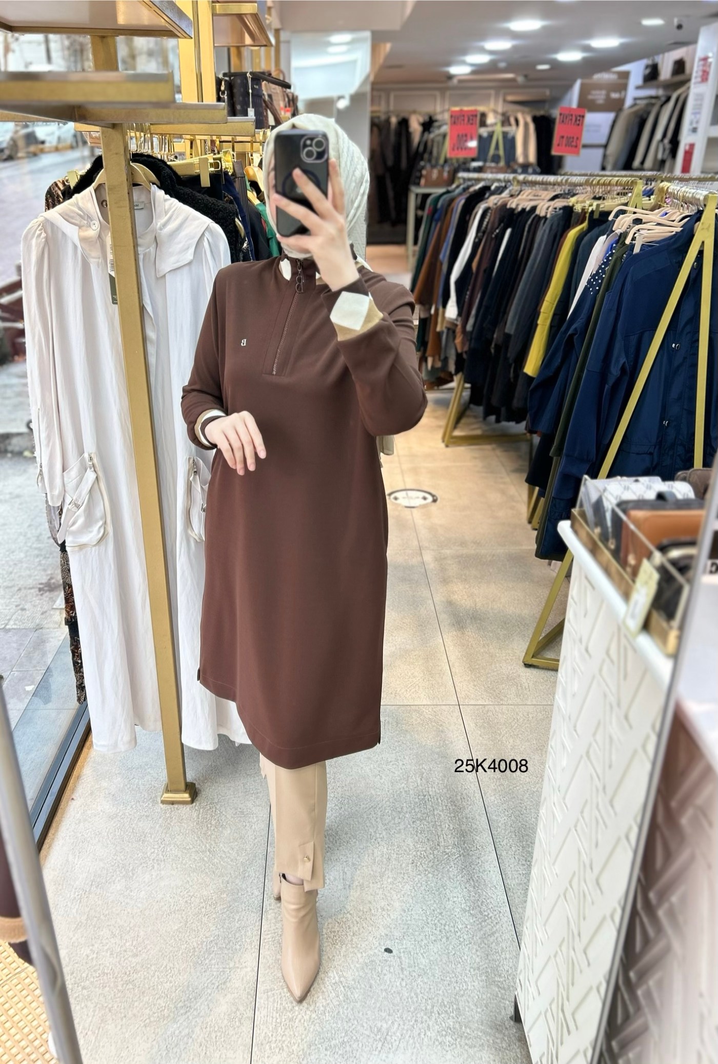 25K4008 Ribana Detaylı Tunik