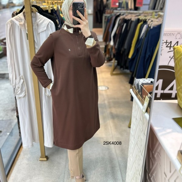 25K4008 Ribana Detaylı Tunik - Görsel 17